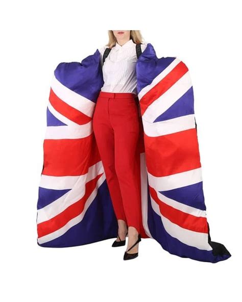 Burberry Union Jack Puffer Cape In Multicolor 